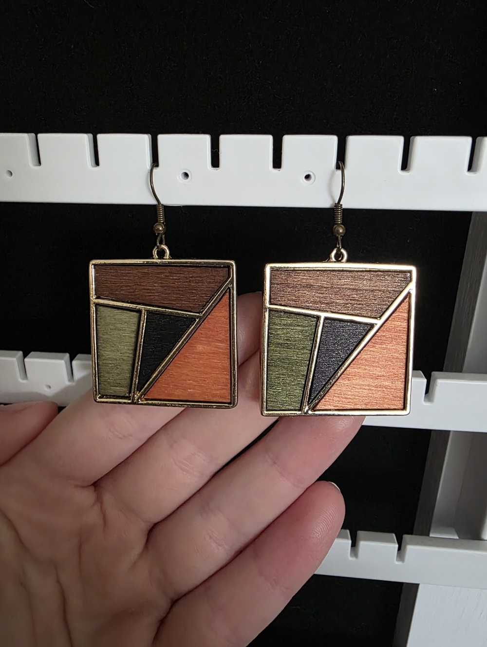 Palmero Wooden Geometric Earrings
